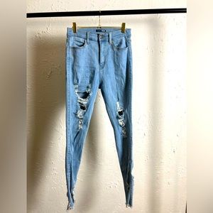 Distress, skinny, jeans, light blue